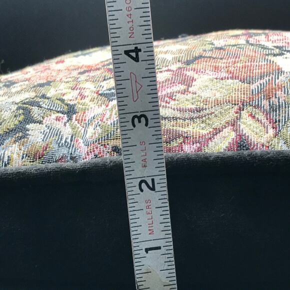 Set of 3 Needlepoint Petit Point Floral Throw Sofa Pillows Black Velvet Backing - Picture 13 of 15